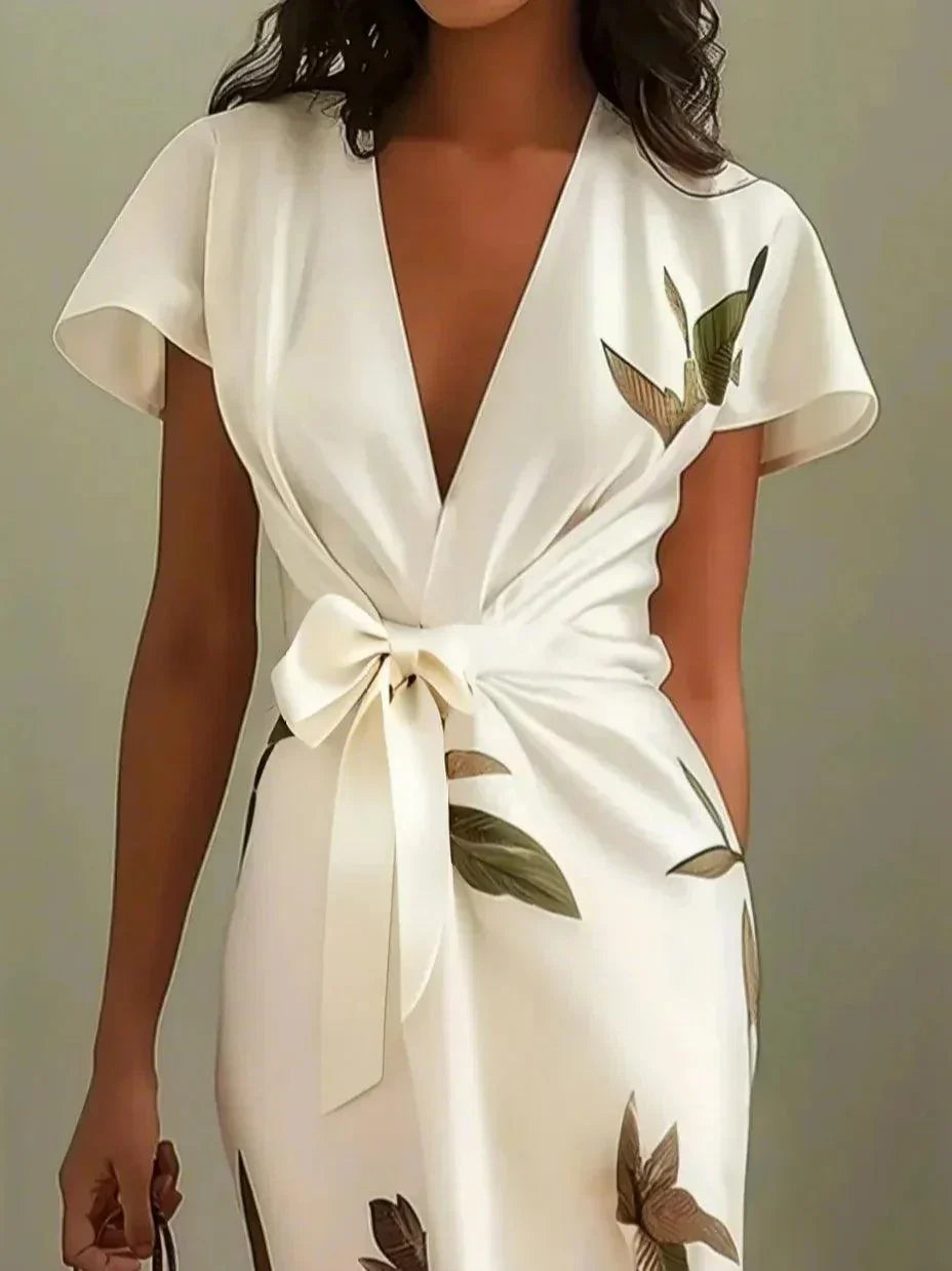 Nysoria - Elegant Floral Wrap Dress