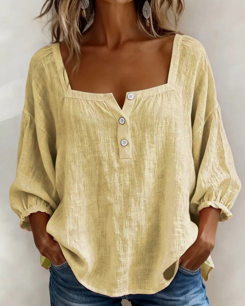 Glyressa - Elegant Women's Square Neck Blouse