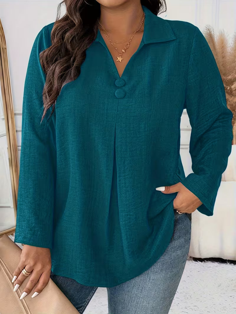 Elmyra - Elegant Button-Down Flowy Shirt