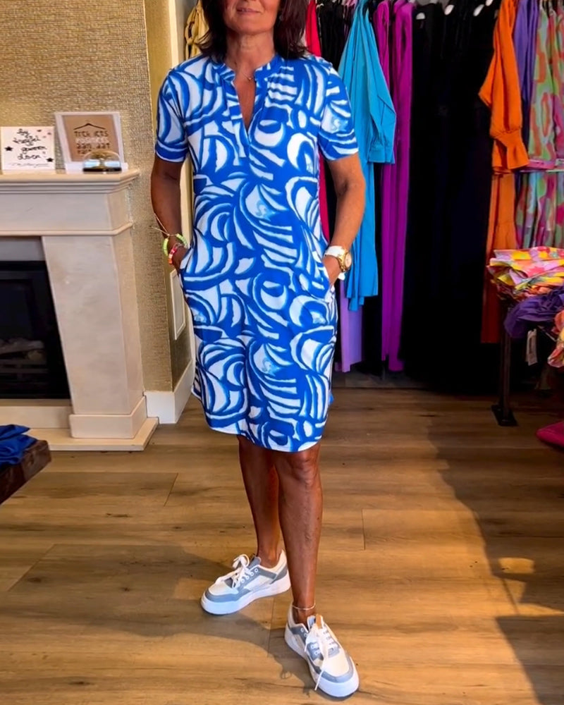 Mira - Printed V-neck dress