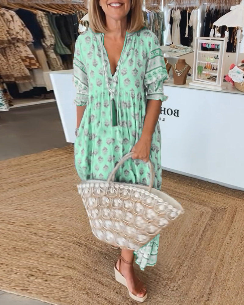 Flavie - Loose Fit Casual Dress with Print