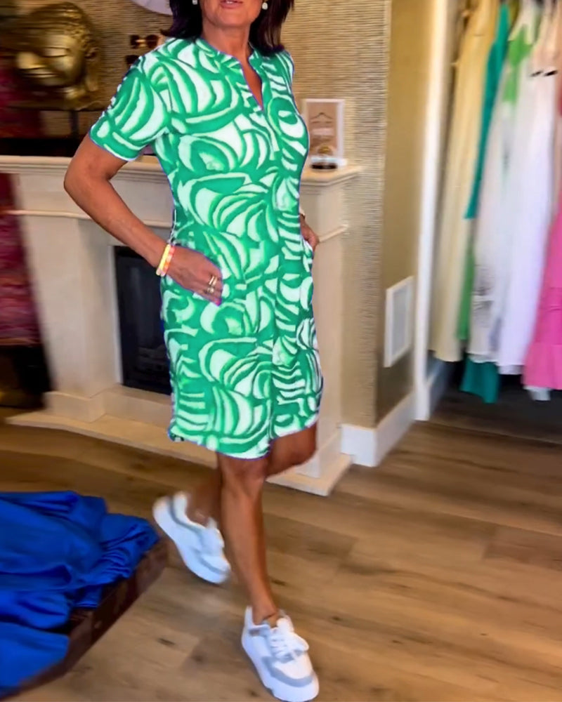 Mira - Printed V-neck dress