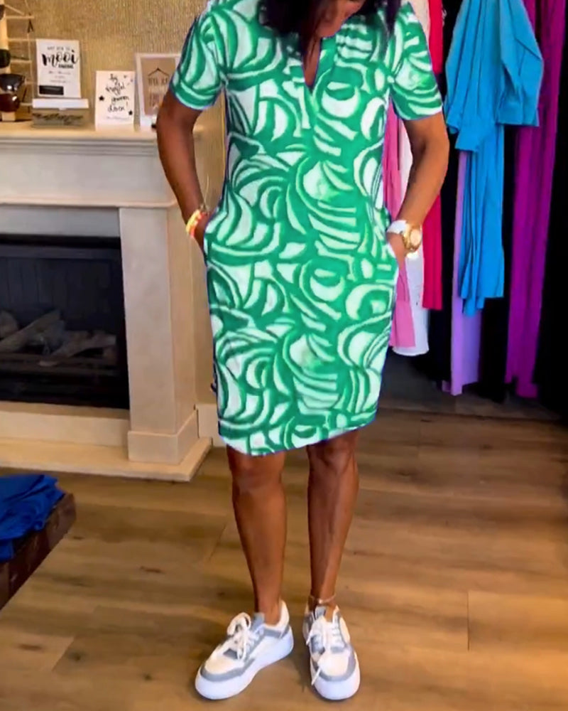 Mira - Printed V-neck dress