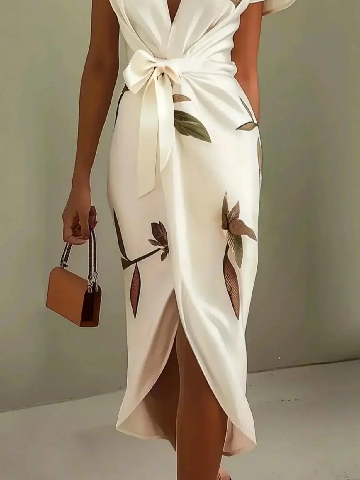Nysoria - Elegant Floral Wrap Dress