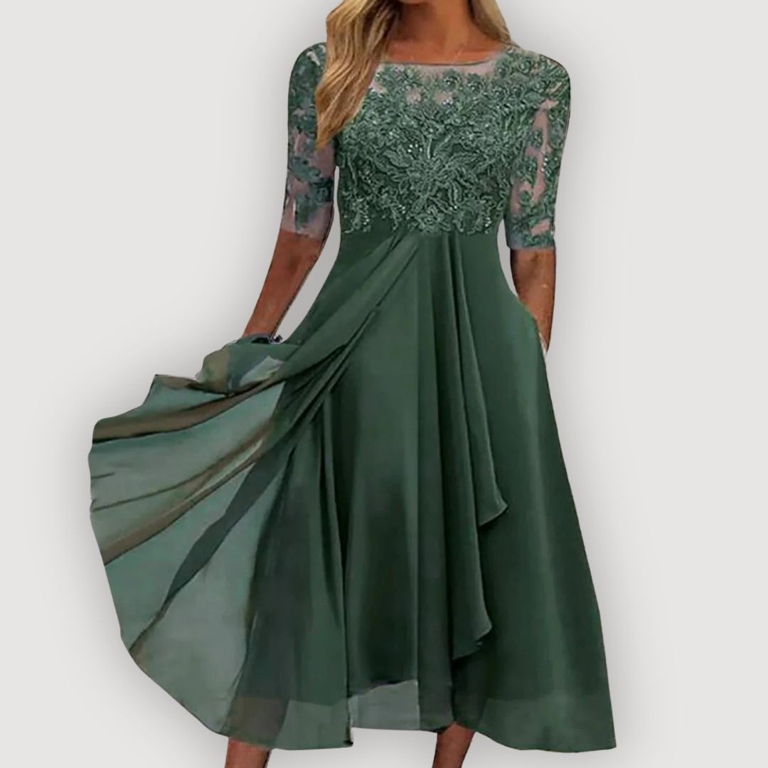 Lina – Dress with lace top and flowing skirt