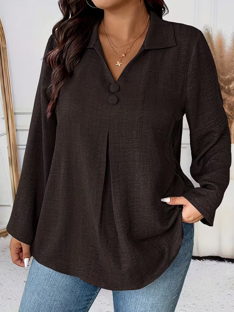 Elmyra - Elegant Button-Down Flowy Shirt