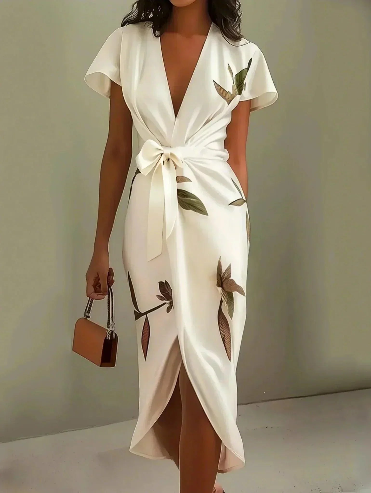 Nysoria - Elegant Floral Wrap Dress
