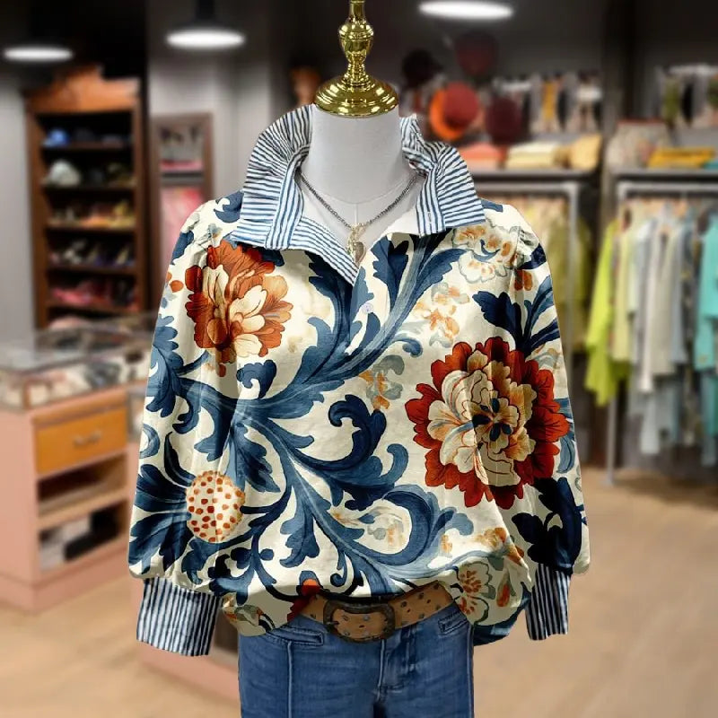 Marvella - Elegant Vintage Floral Blouse