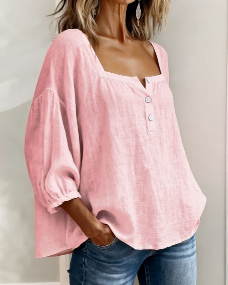 Glyressa - Elegant Women's Square Neck Blouse