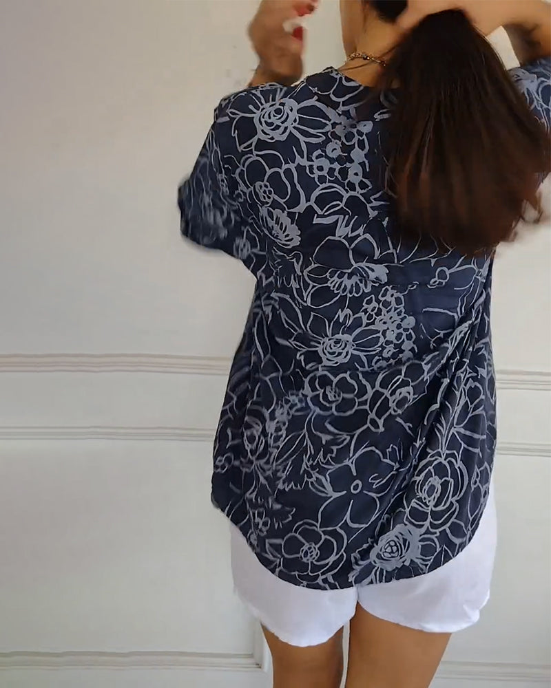 Cassie - Floral print blouse