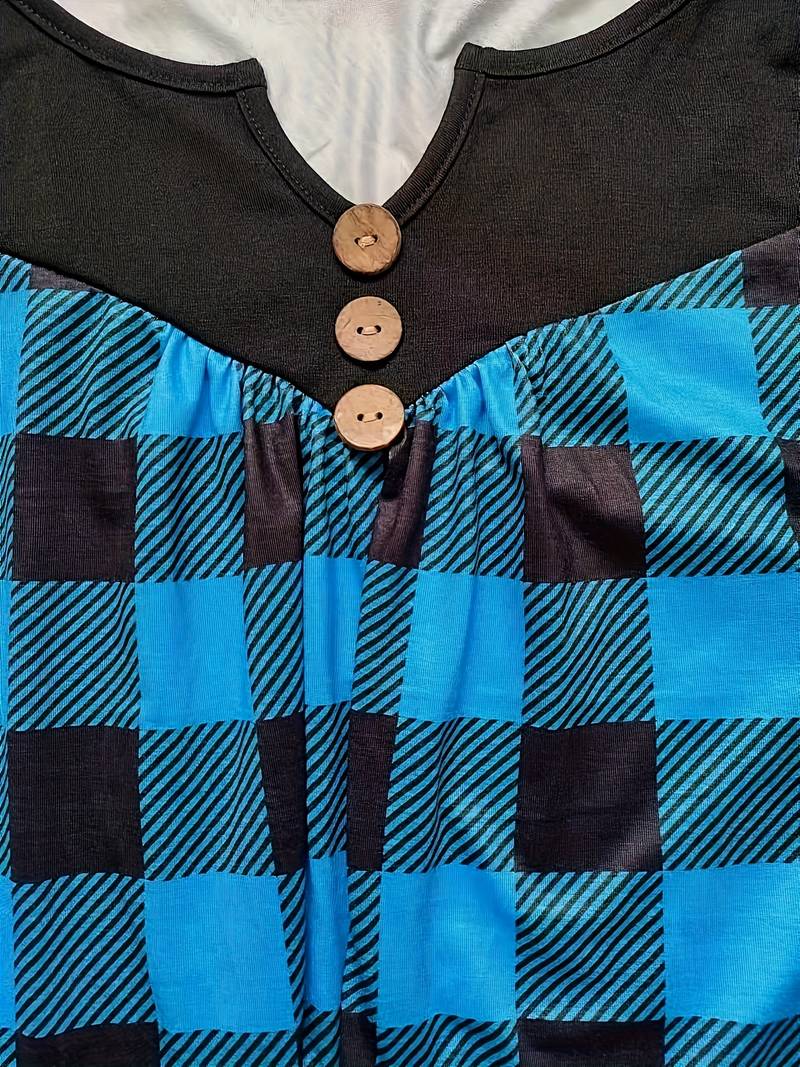 Belissora - Autumn Plaid Print Top
