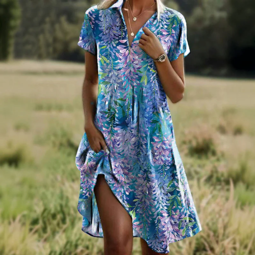 Emma – Dress wit print and V-Neck