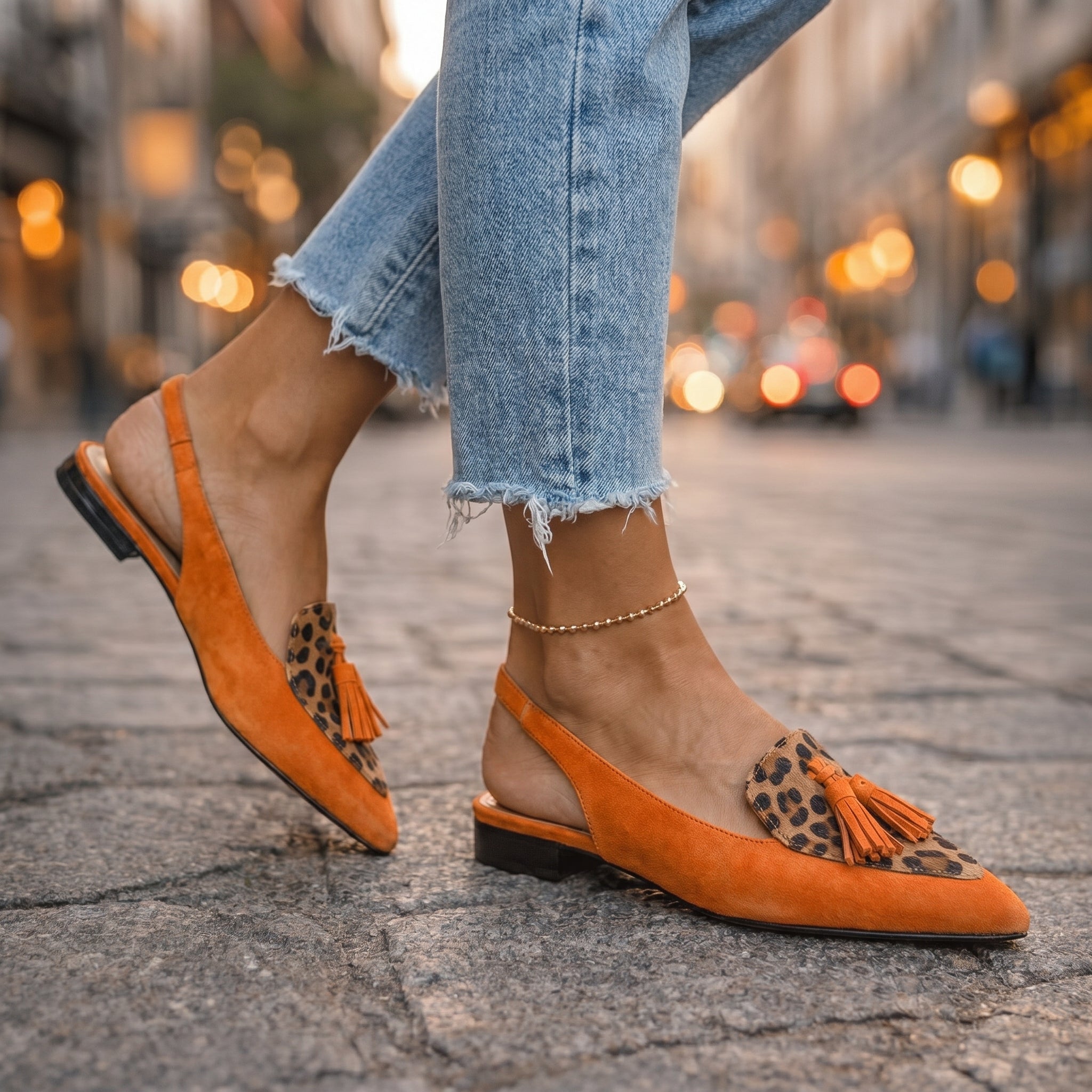 Zara – Slingback flats with pointed toe and tassel detail