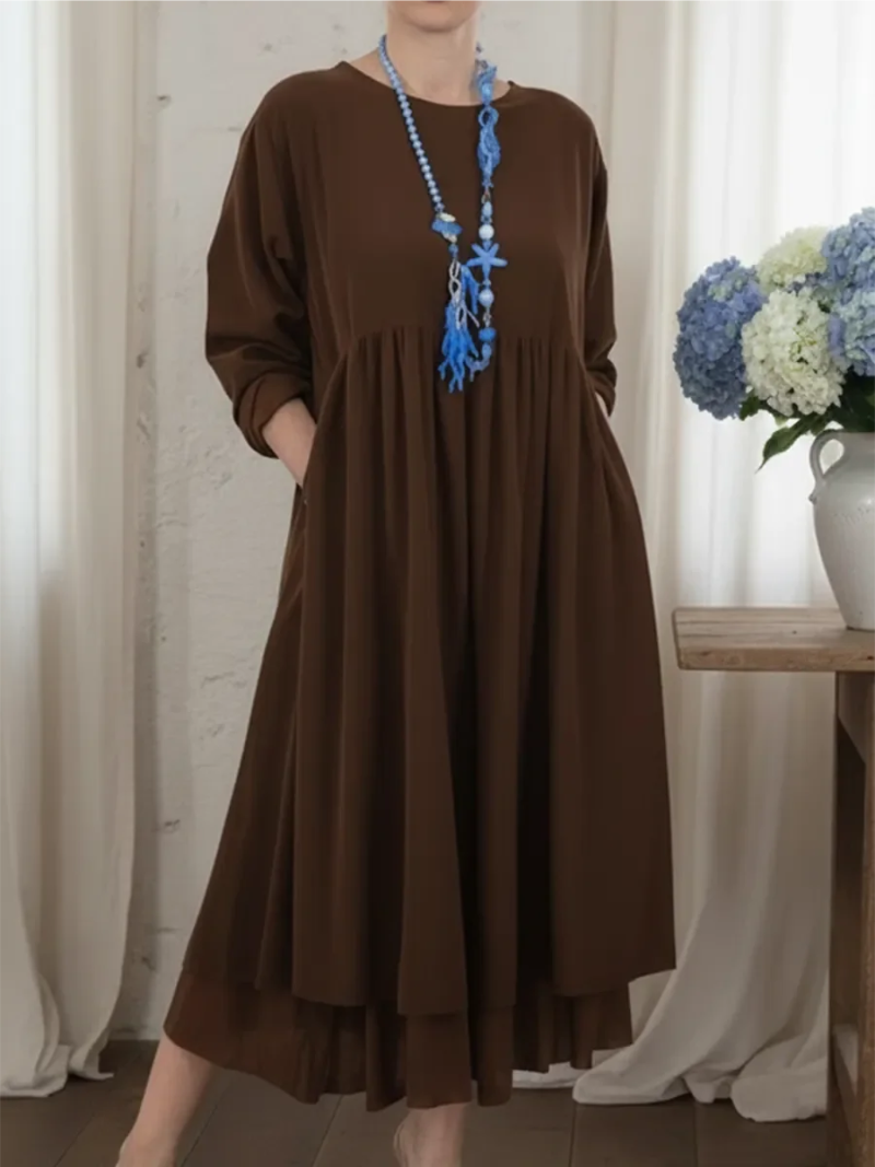 Amelia – Dress with Pleat Detail