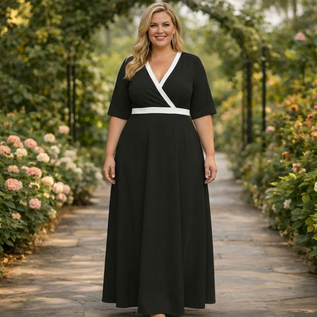 Sherri | Classic Contrast Maxi Dress
