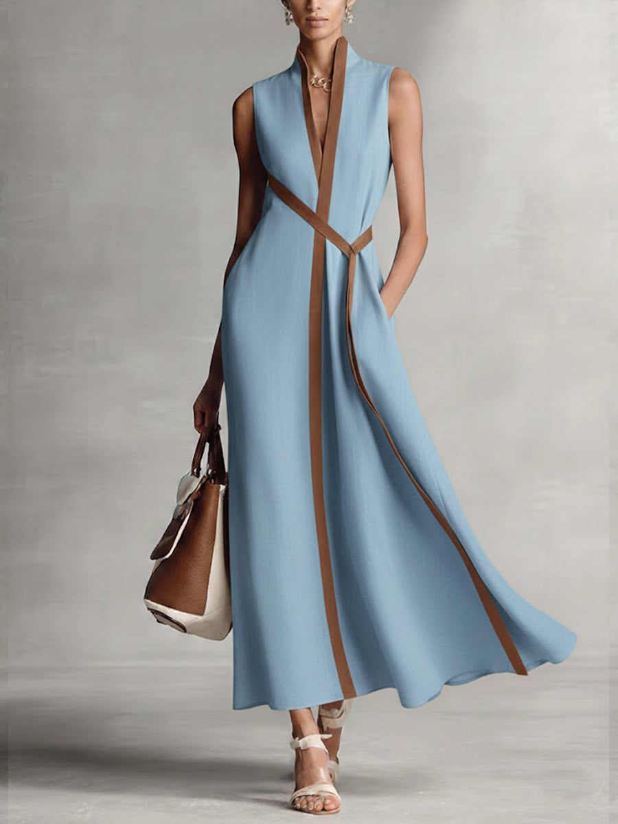 Azyra - Women's Flowy Sleeveless Elegant Cut Wrap Dress