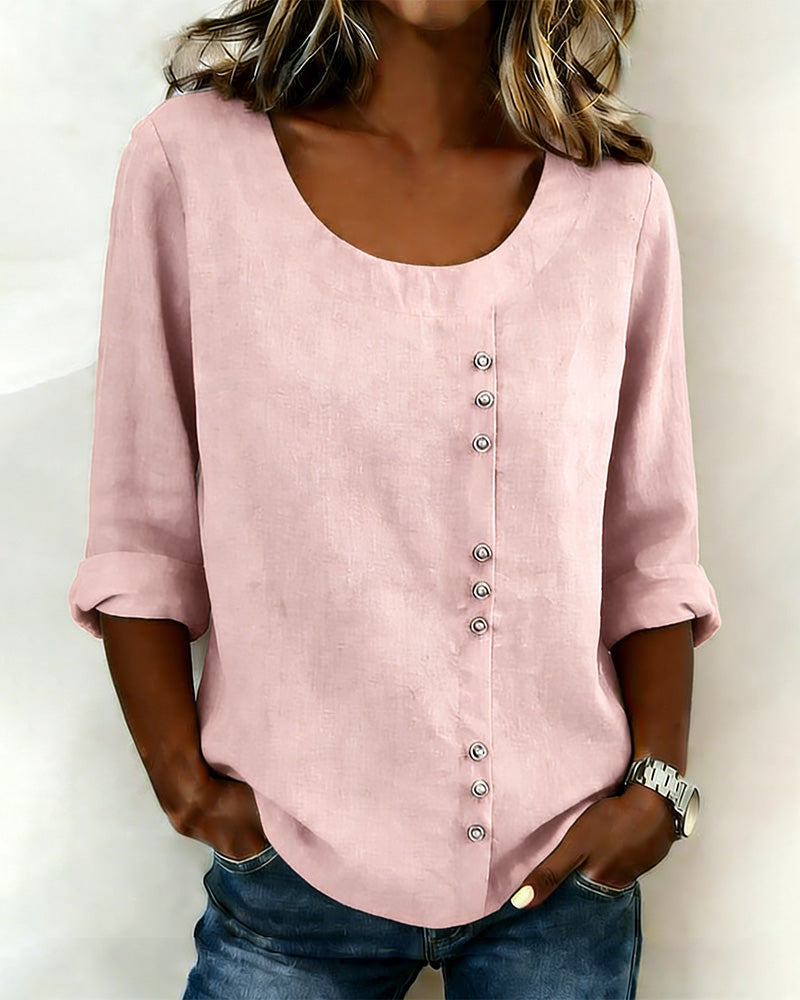 Quillane - Long Sleeve Crew Neck T-Shirt
