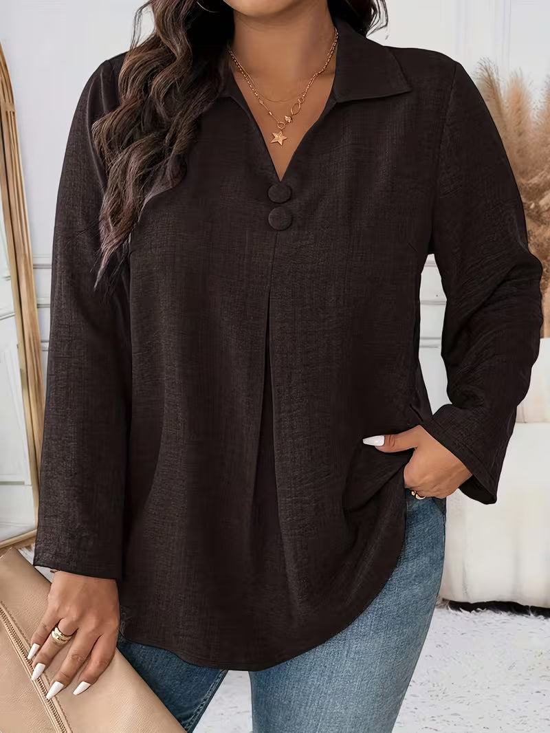 Elmyra - Elegant Button-Down Flowy Shirt