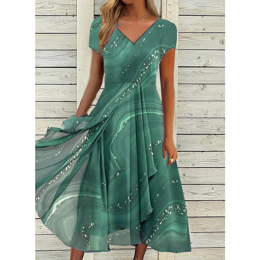 Rosalinde - V-Neck Midi Dress