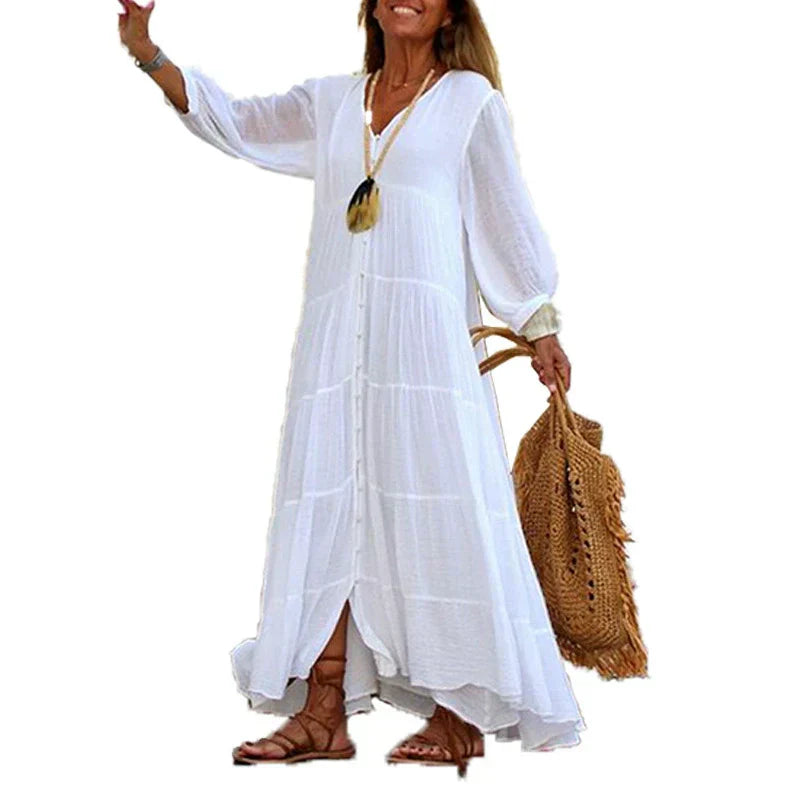 Lunariah - Women's V-Neck Maxi Dress