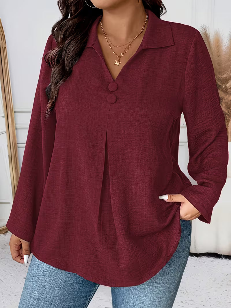 Elmyra - Elegant Button-Down Flowy Shirt