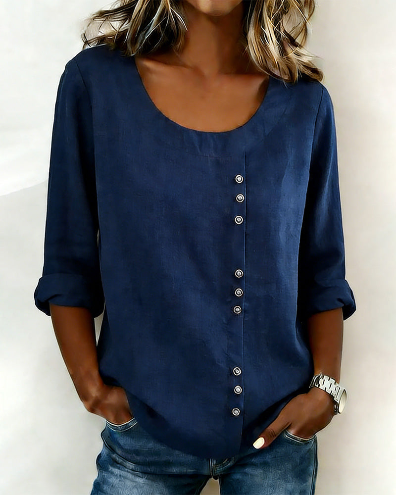 Quillane - Long Sleeve Crew Neck T-Shirt