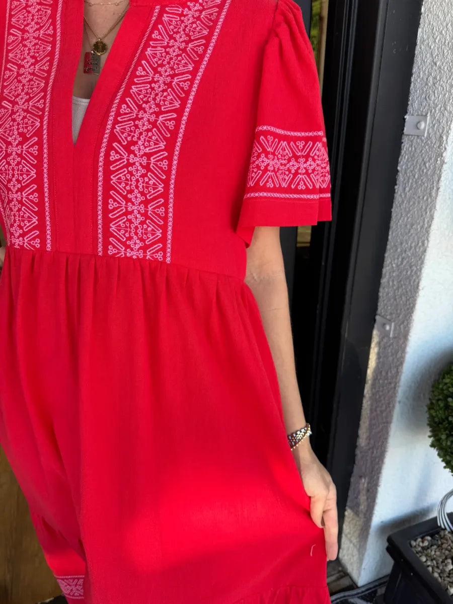 Noéa - Long Bohemian V-Neck Dress