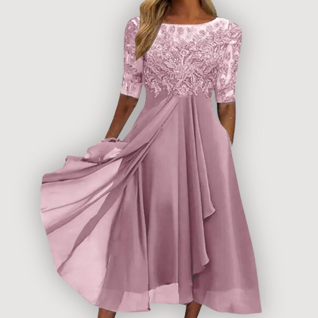 Lina – Dress with lace top and flowing skirt