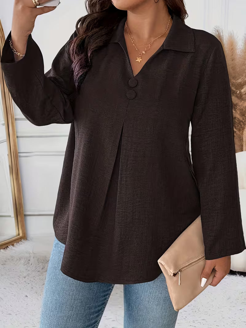 Elmyra - Elegant Button-Down Flowy Shirt