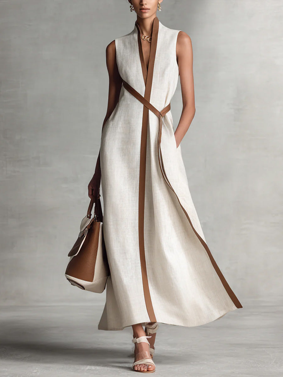 Azyra - Women's Flowy Sleeveless Elegant Cut Wrap Dress