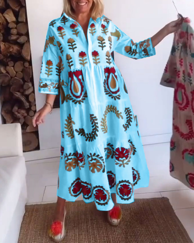 Gracina - Graphic Floral Print Dress