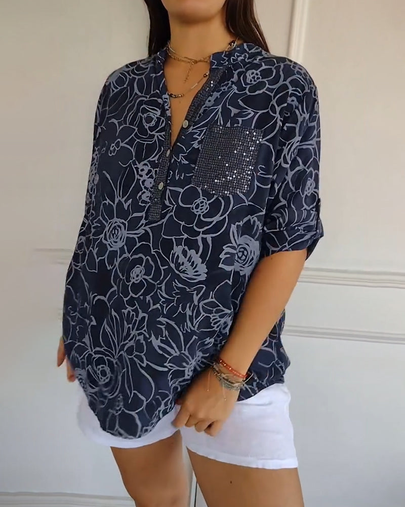Cassie - Floral print blouse