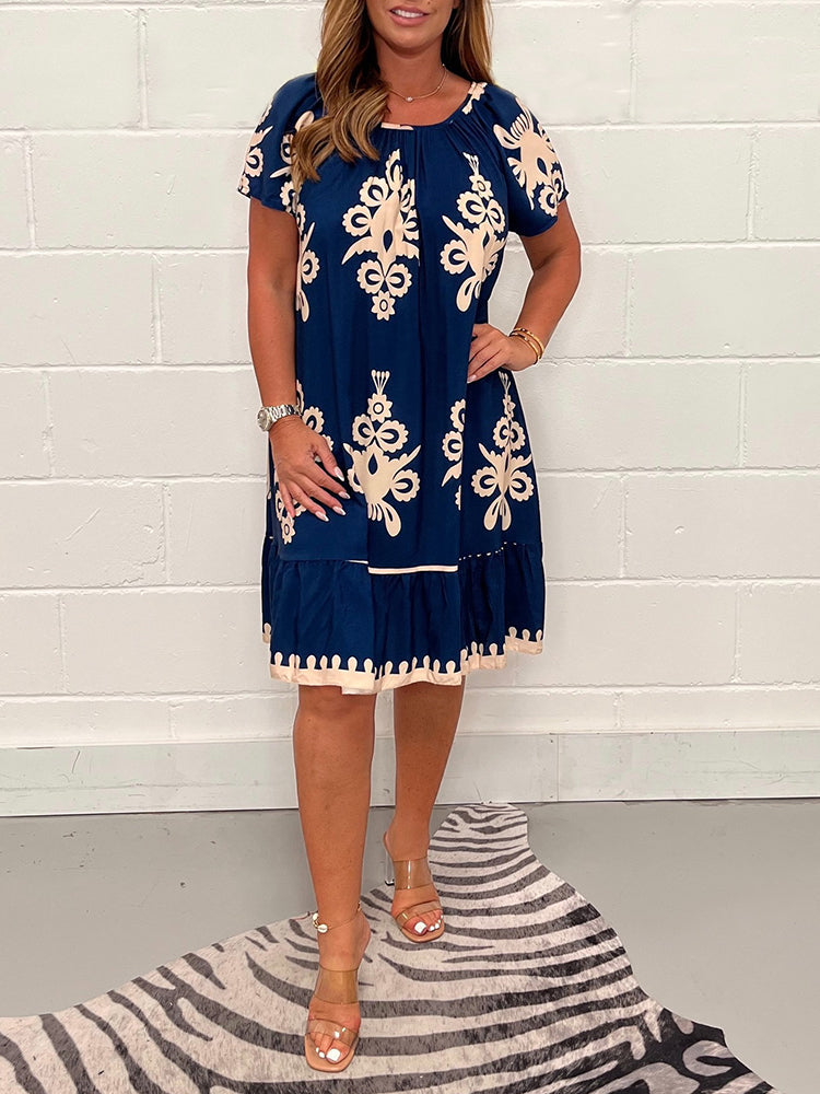 Freya - Vintage Printed Cotton Dress