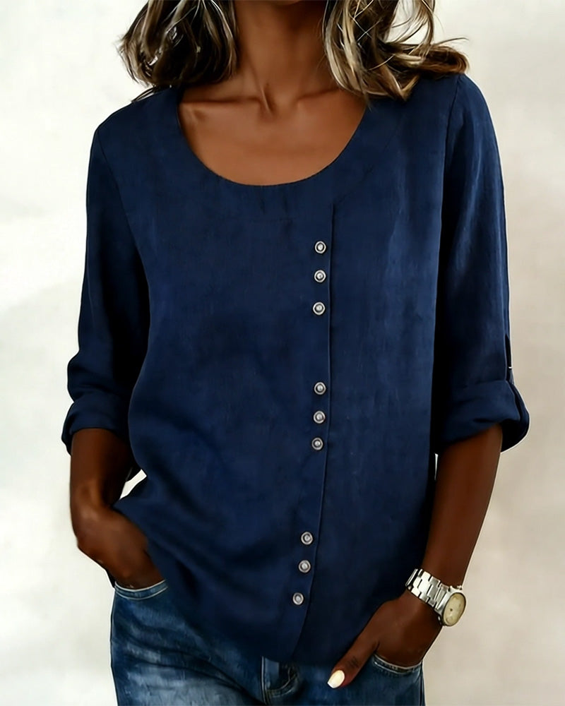 Quillane - Long Sleeve Crew Neck T-Shirt