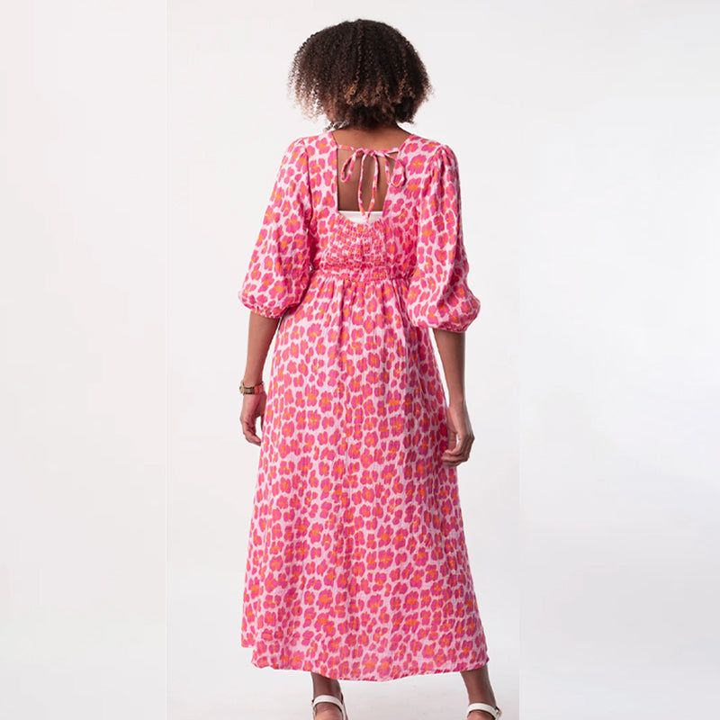 Cenovia - Women's Elegant V-Neck Printed Dress