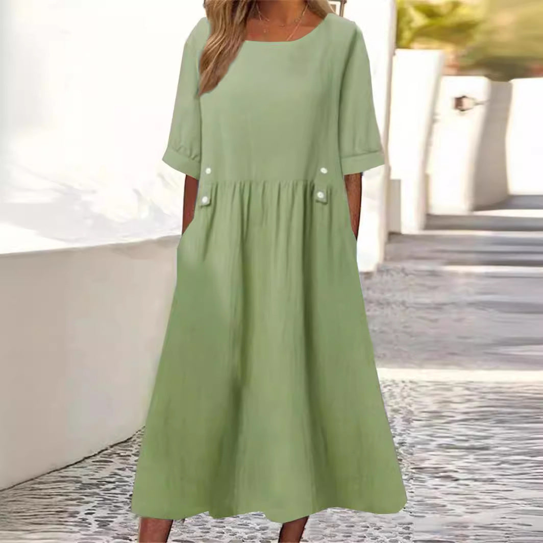 Amaris - Elegant and Comfortable Cotton Linen Dress