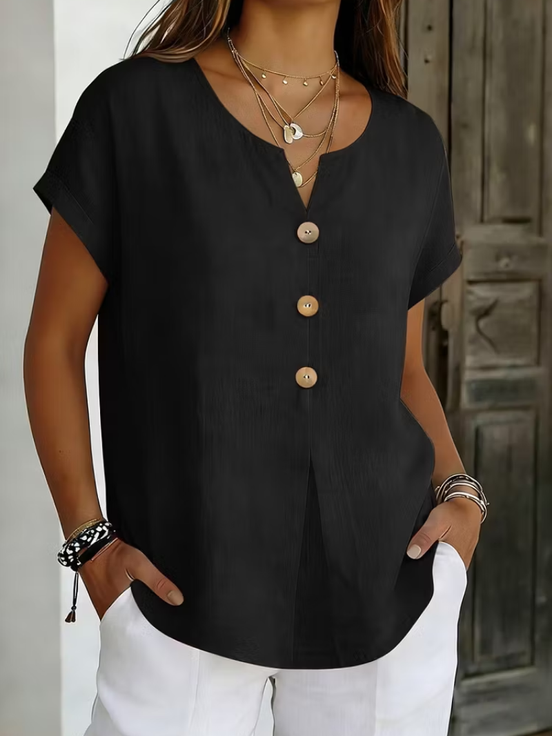 Bianca – Top with decorative button detail