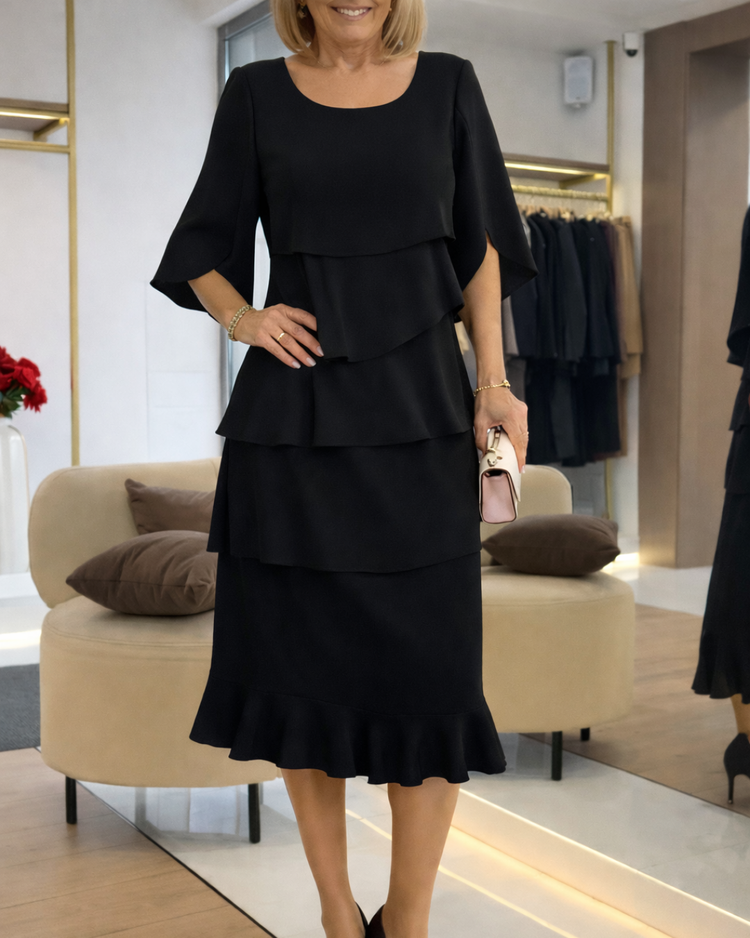 Orivella - Elegant Ruffled Dress for Women