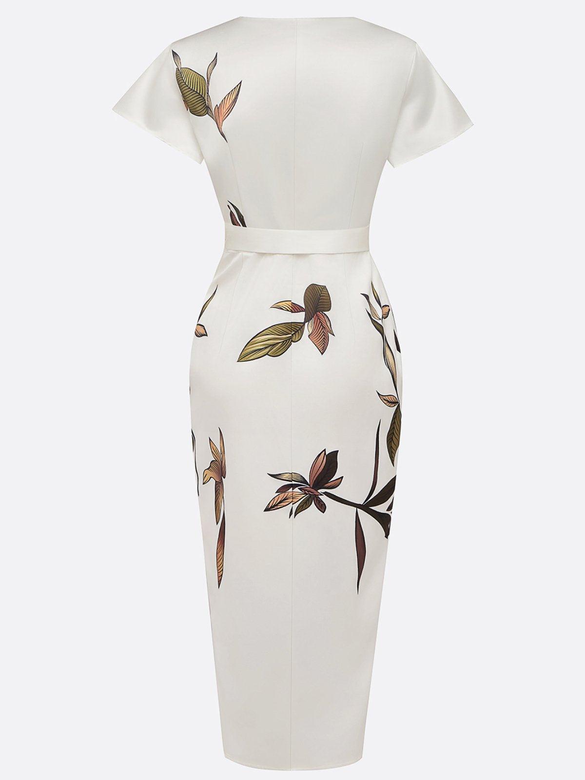 Nysoria - Elegant Floral Wrap Dress