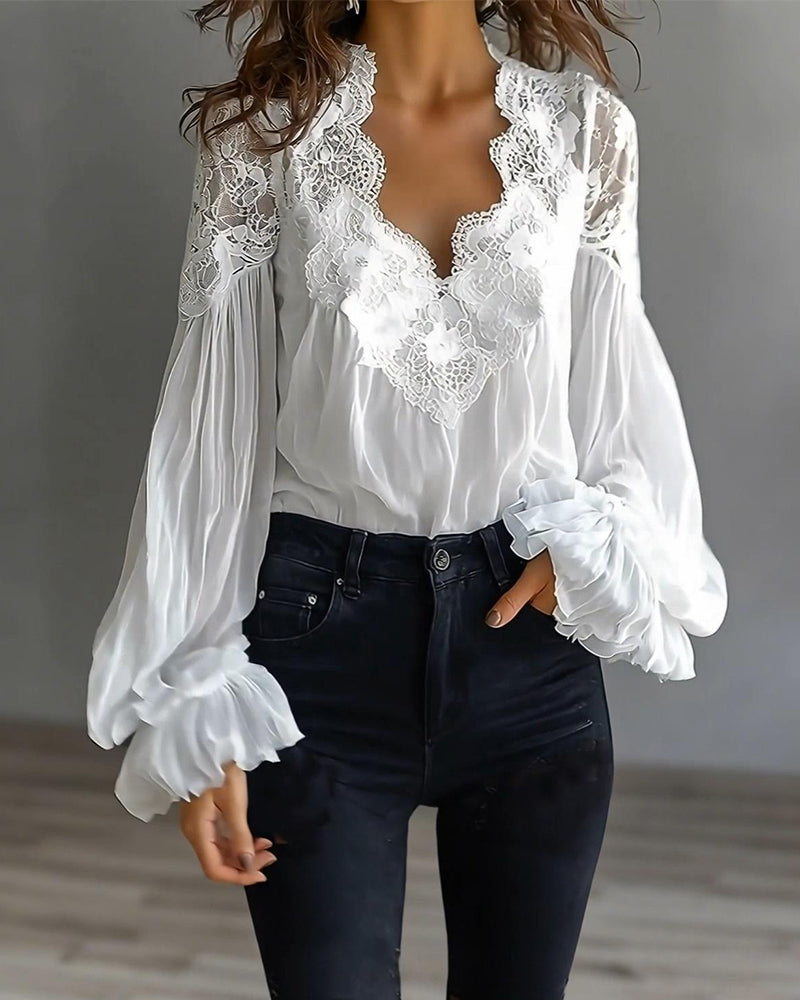 Ilvara - Women's Elegant Lace Blouse
