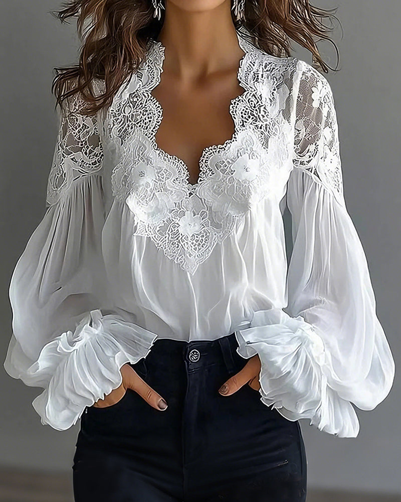 Ilvara - Women's Elegant Lace Blouse