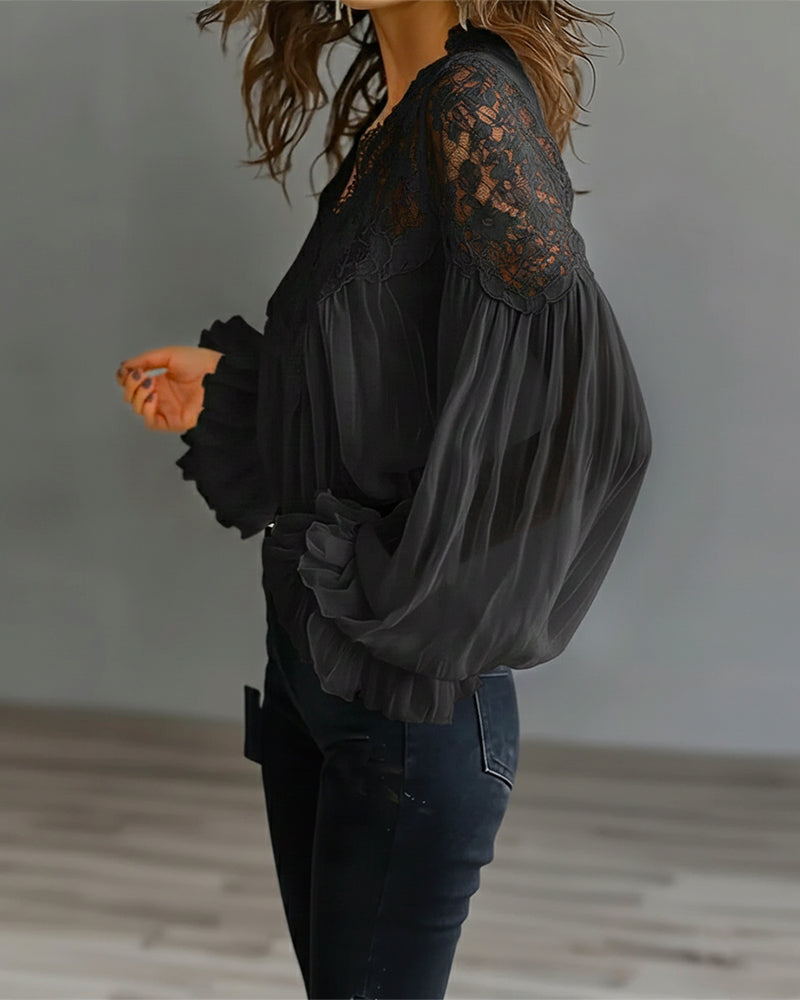 Ilvara - Women's Elegant Lace Blouse