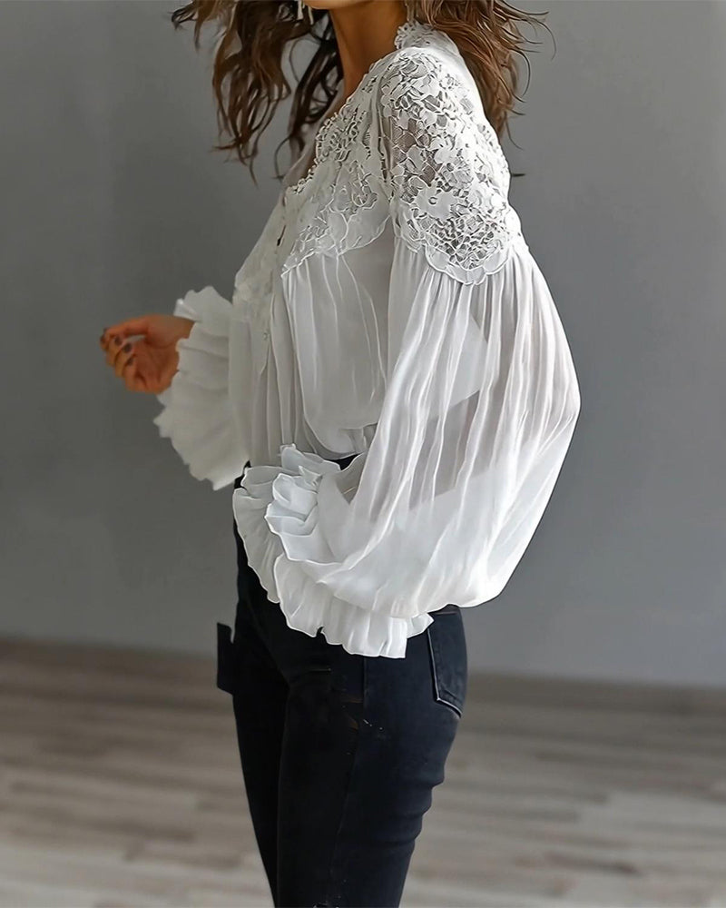 Ilvara - Women's Elegant Lace Blouse