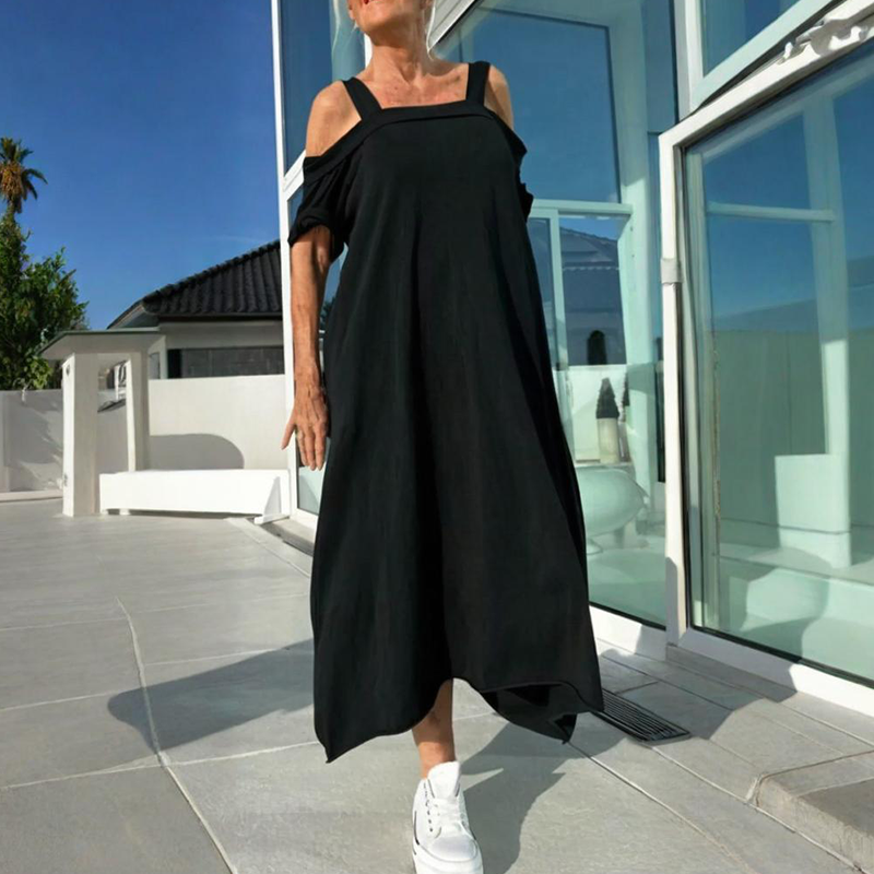 Phaedra - Elegant and comfortable women's off-the-shoulder maxi dress